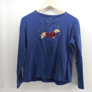 Croft & Barrow The Classic Tee Dachshund Dog Top Long sleeve Cotton Blue Medium